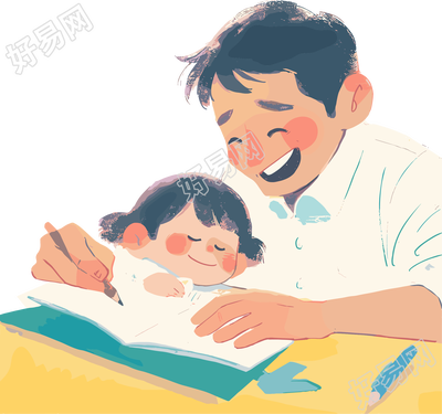 父子高清图形插画