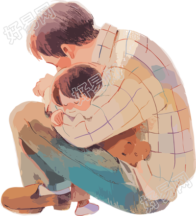 父子创意设计插画素材