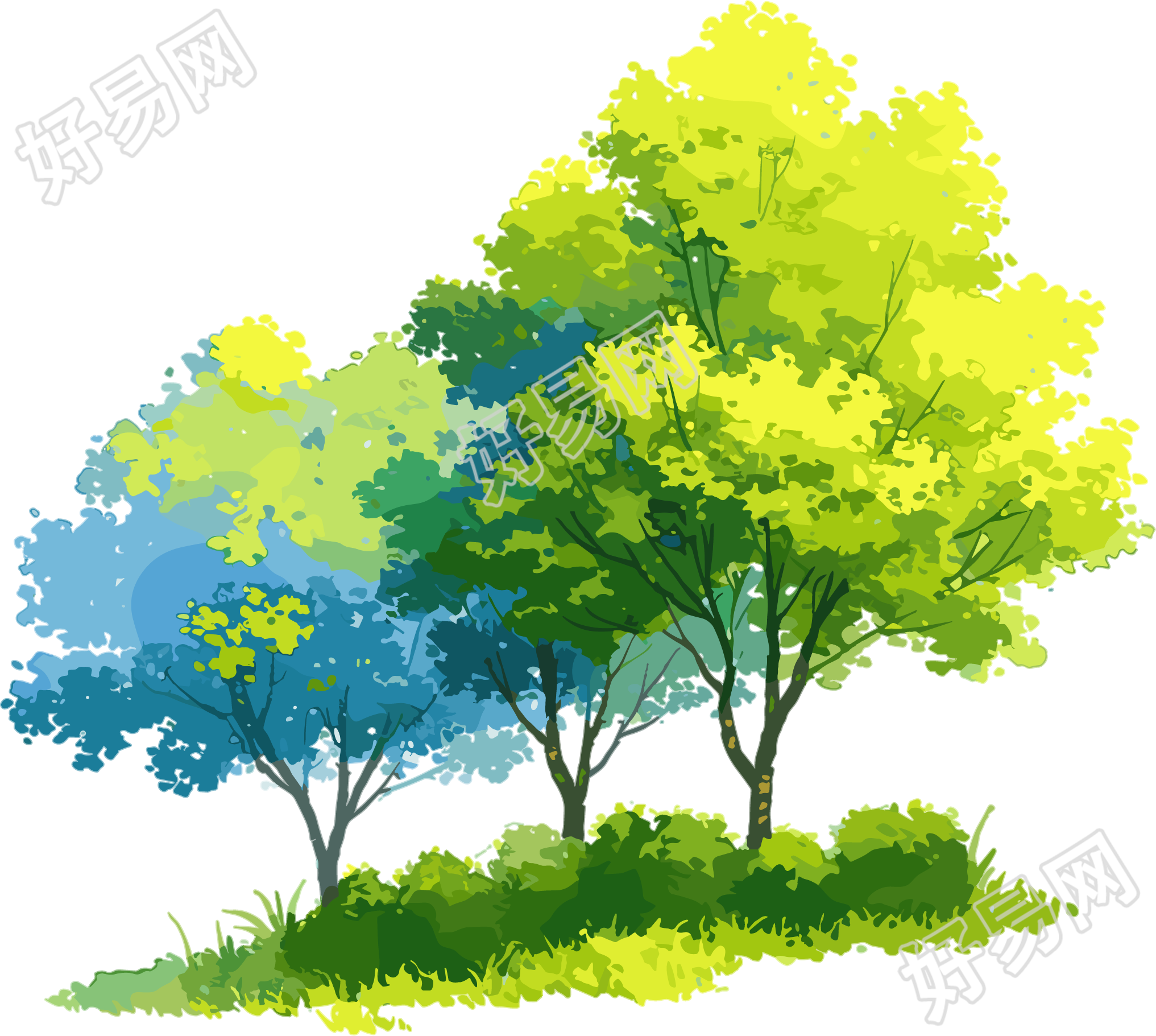 森林创意插图