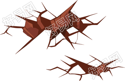 地震地面裂缝插画