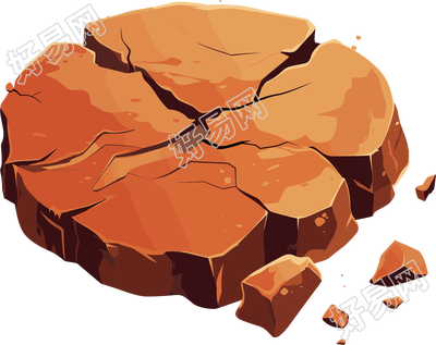 地震地面裂缝插画素材