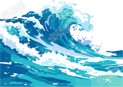 海浪插画设计元素