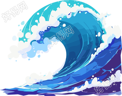 海浪可商用插画