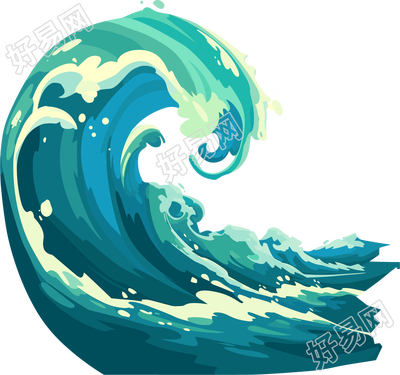海浪简约插画