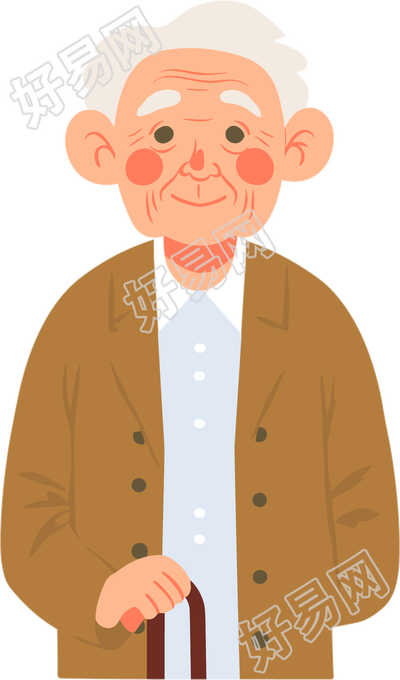 老人插画设计元素
