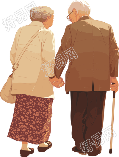 老人老年夫妇元素