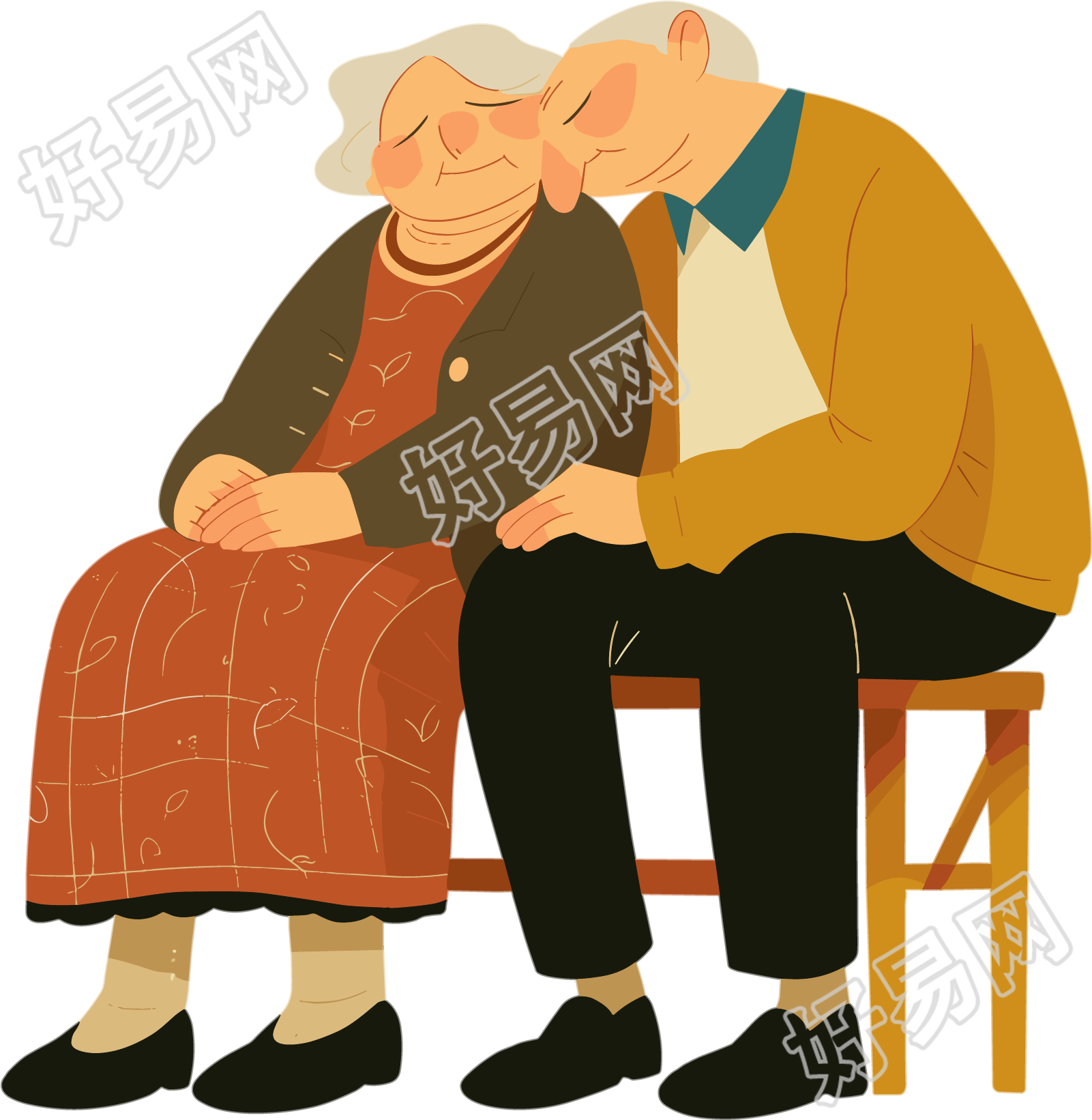 老人老年夫妇插图