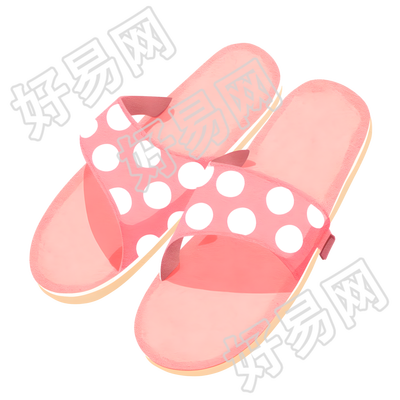 夏天波点拖鞋素材