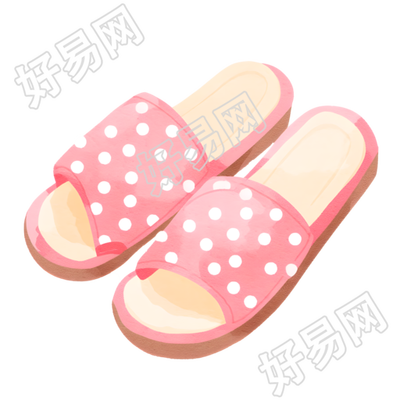 夏天波点拖鞋可爱插图