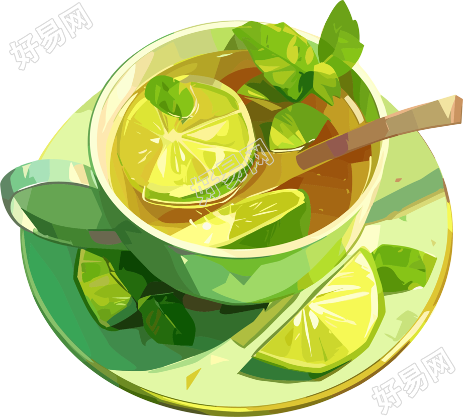 水果茶创意插画