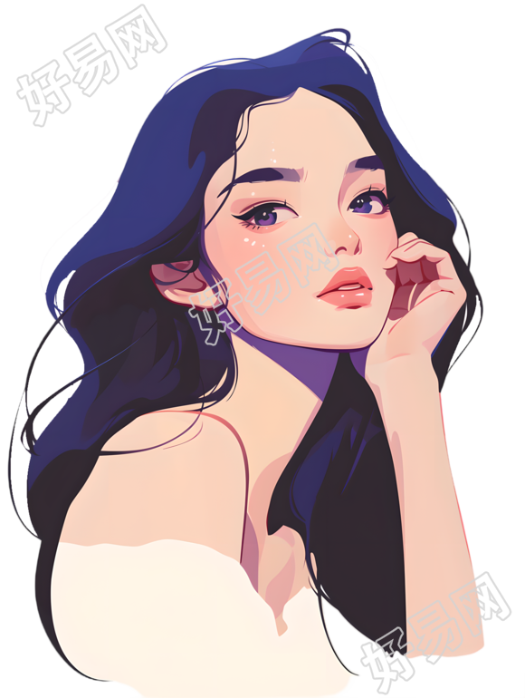美女插图素材