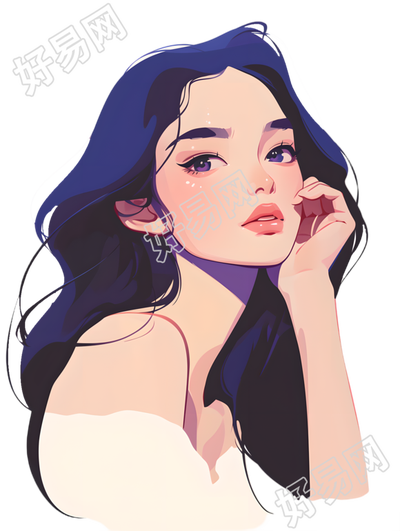 美女插图素材