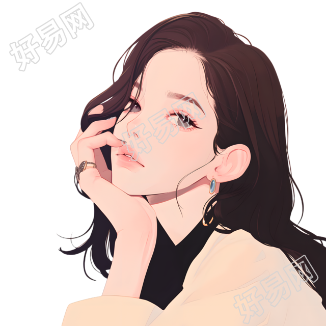 美女可商用插画