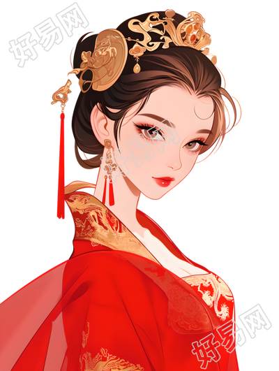 古代美女矢量插画