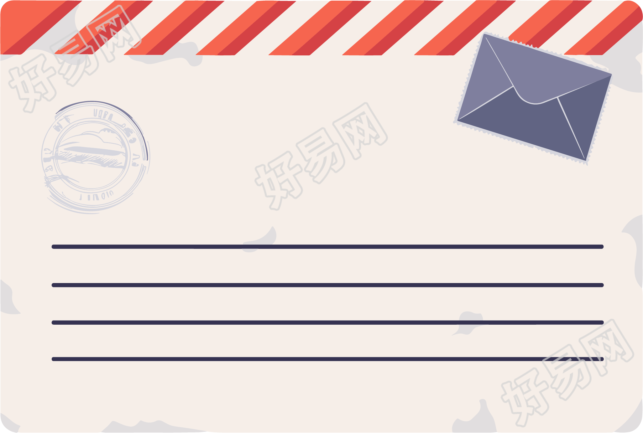 明信片卡通插图