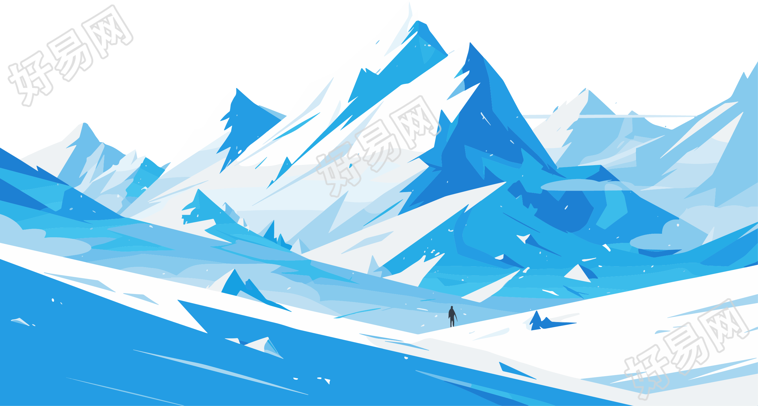 雪山矢量插画