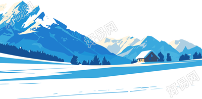 雪山雪屋插画