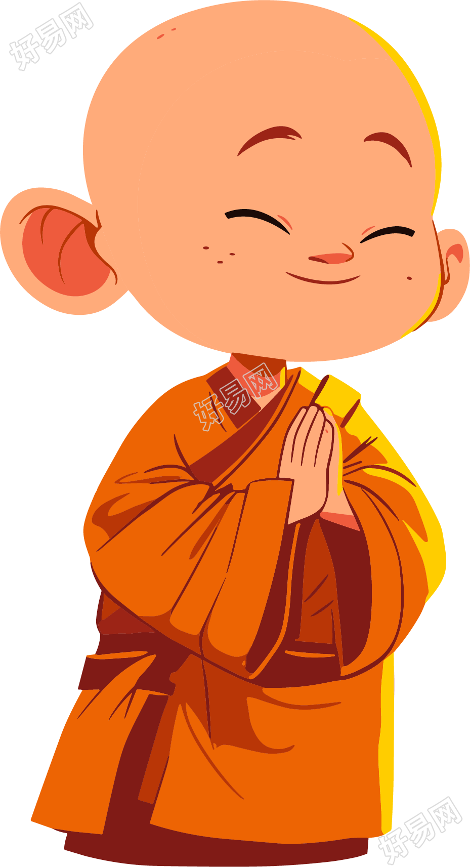 和尚卡通插图