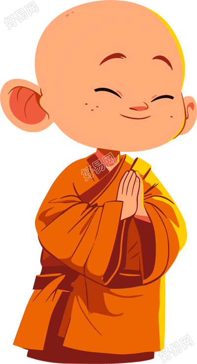 和尚卡通插图