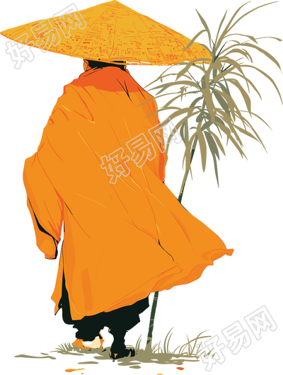和尚背影简约素材