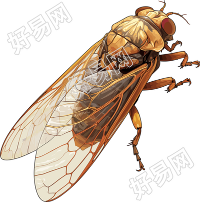 夏蝉矢量插图