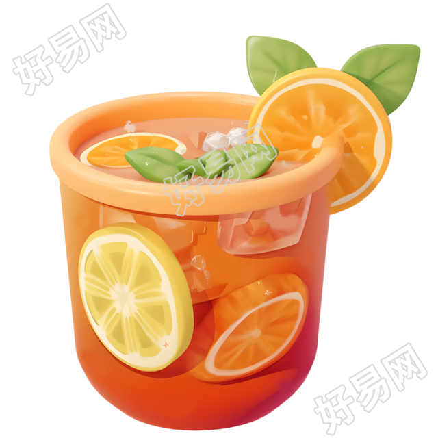 3D水果茶图形素材