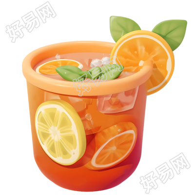 3D水果茶图形素材