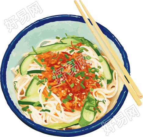 凉面夏季美食素材