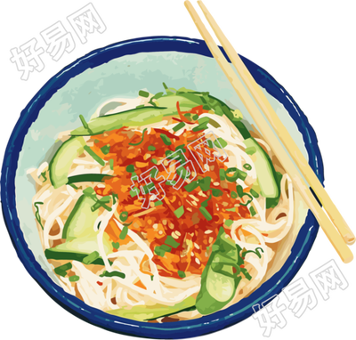 凉面夏季美食素材