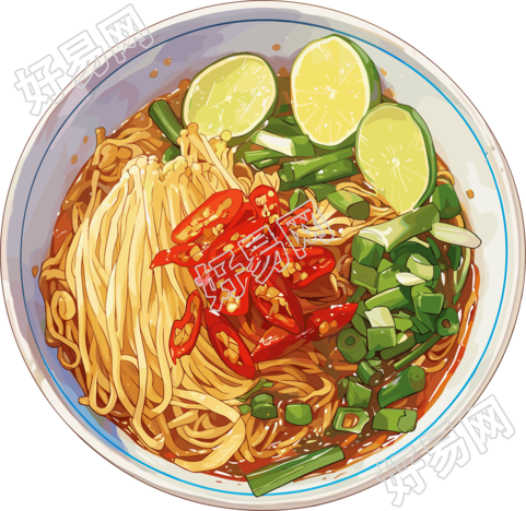 凉面酸辣可口插画