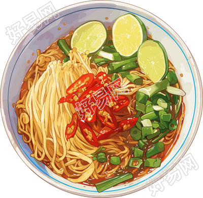 凉面酸辣可口插画
