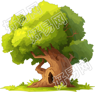 树洞插画设计素材