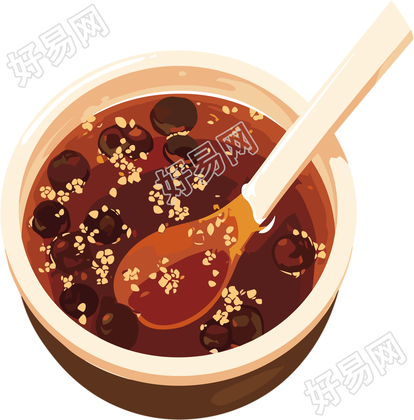 桂花酸梅汤PNG插画