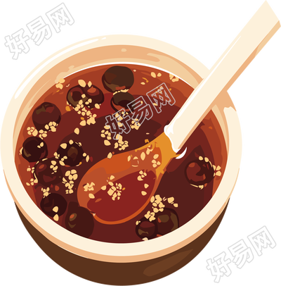 桂花酸梅汤PNG插画
