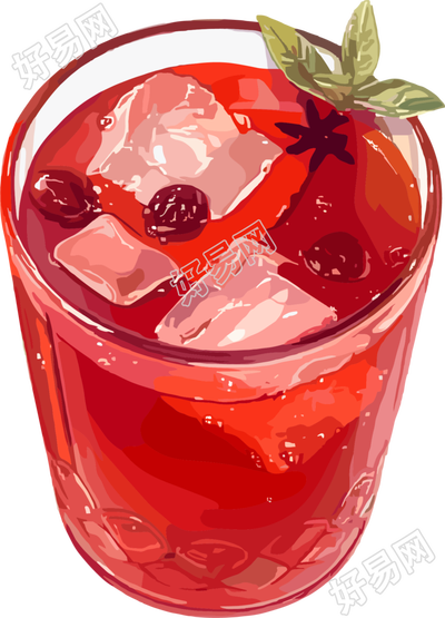 酸梅汤红色插图