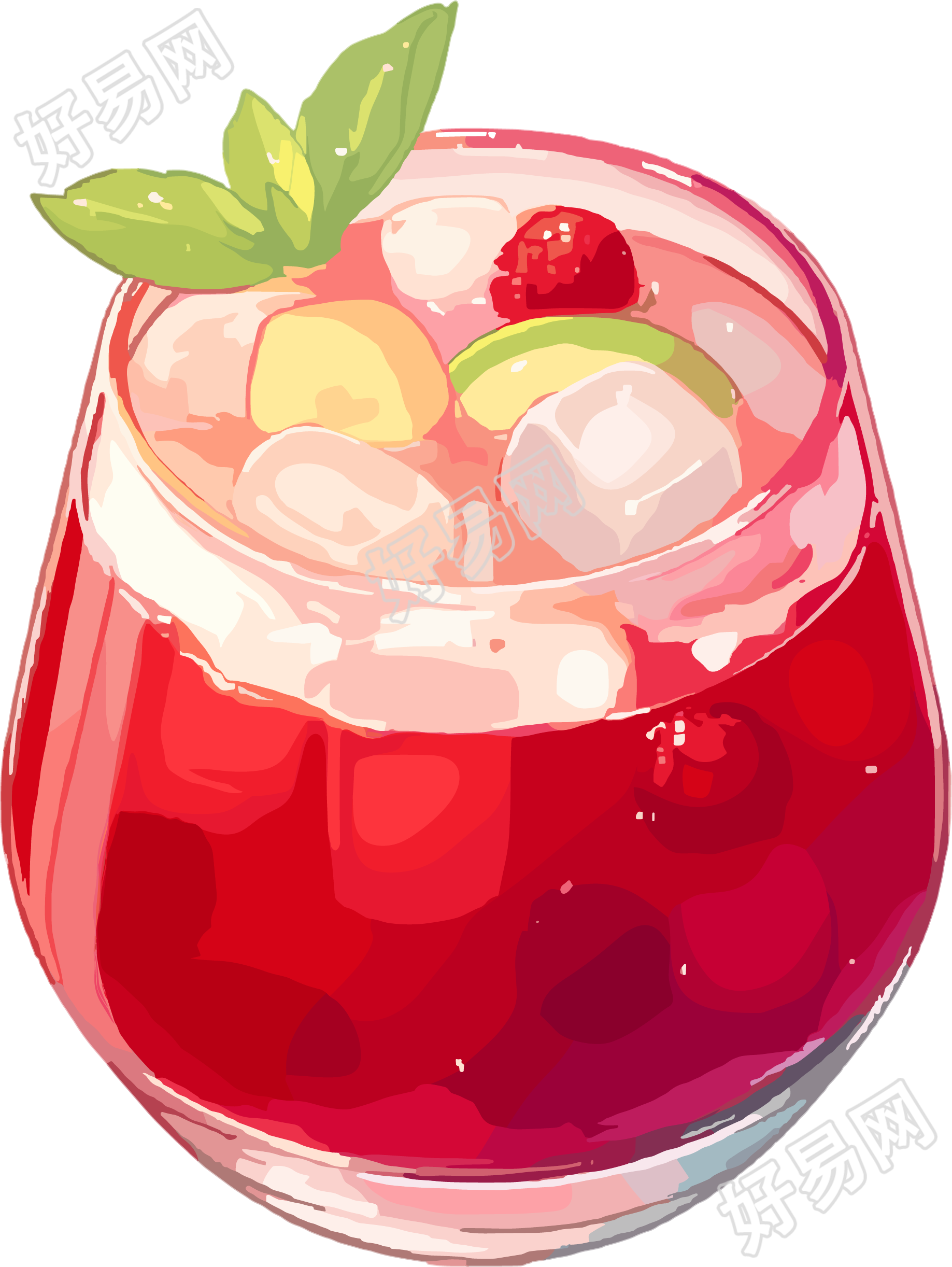 酸梅汤创意插画