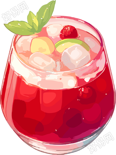 酸梅汤创意插画