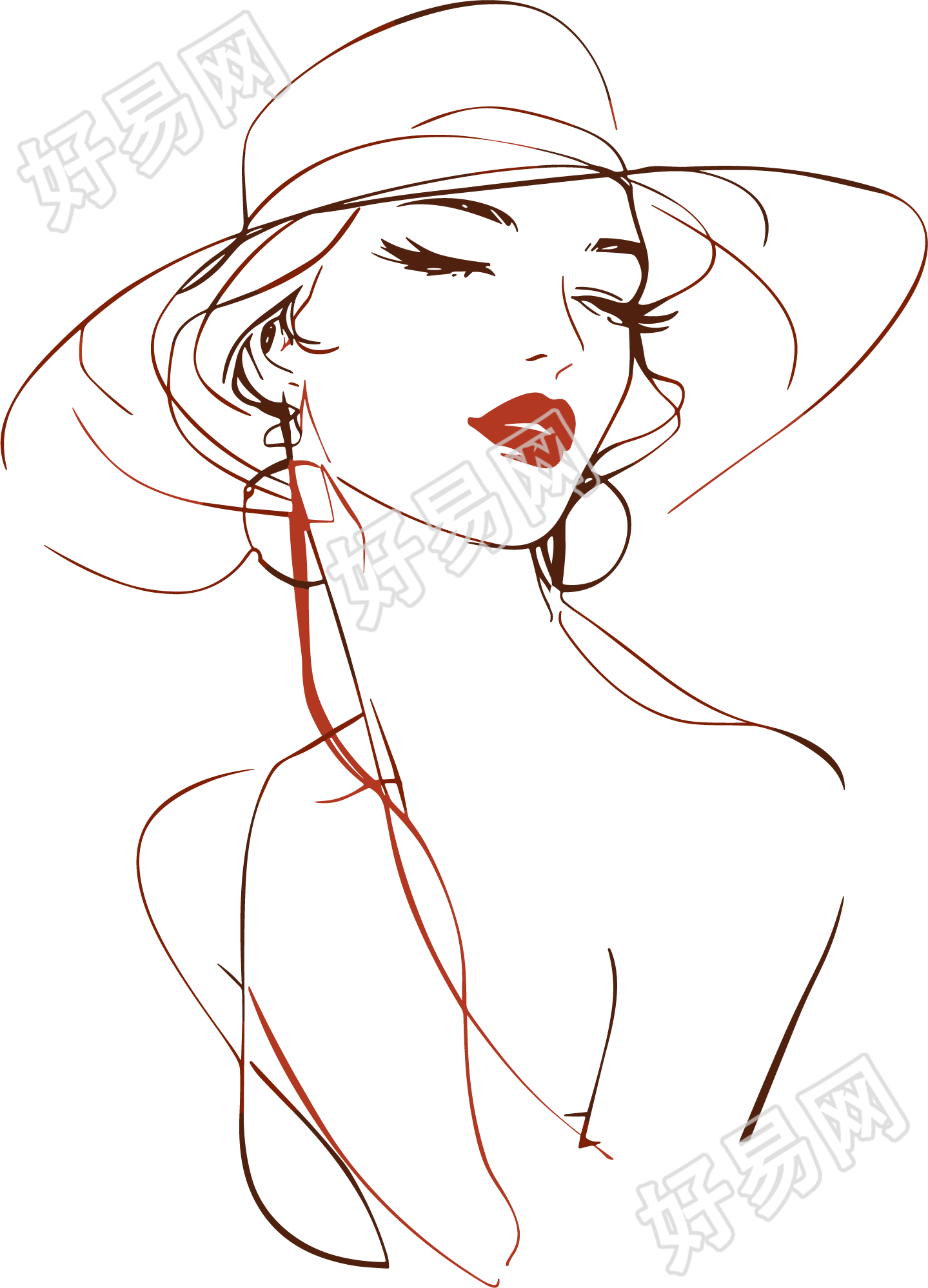 线条人物线条女性元素