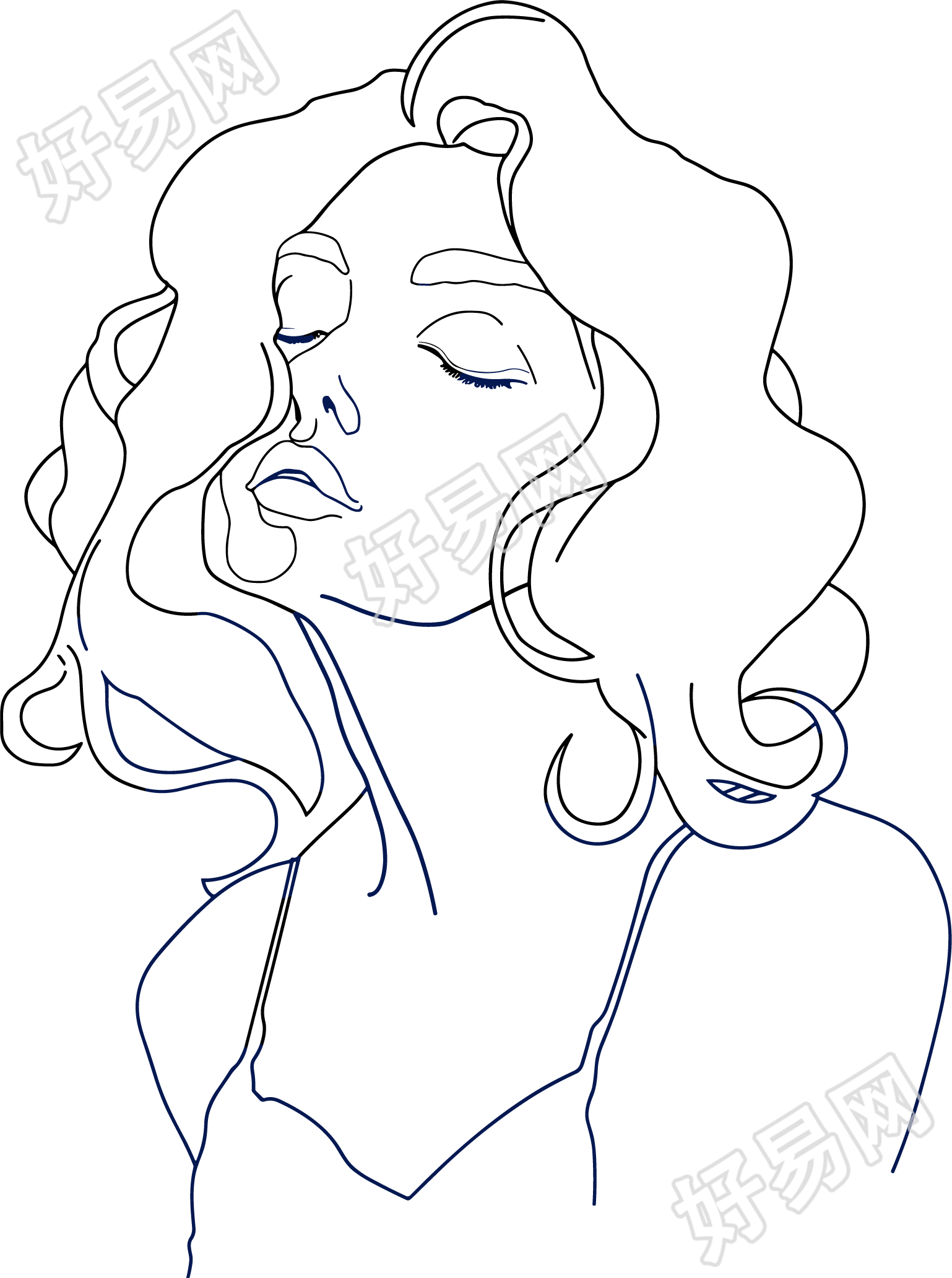 线条人物抽象女性元素