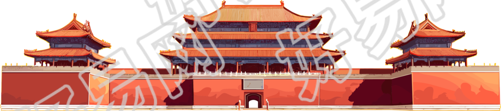 故宫简洁平面插画