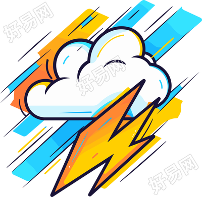 雷阵雨雷云矢量logo素材