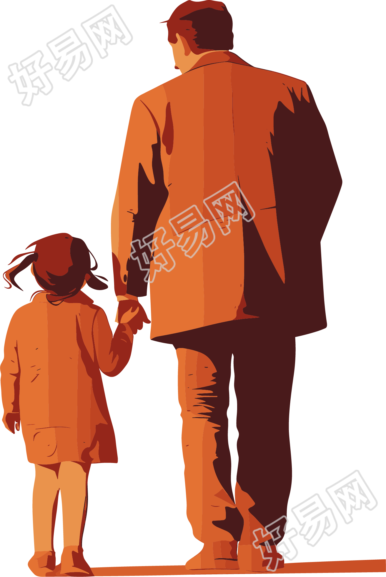 父亲节彩色铅笔插画