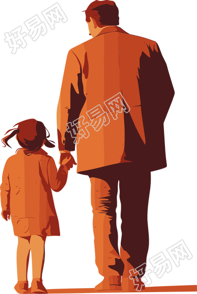 父亲节彩色铅笔插画