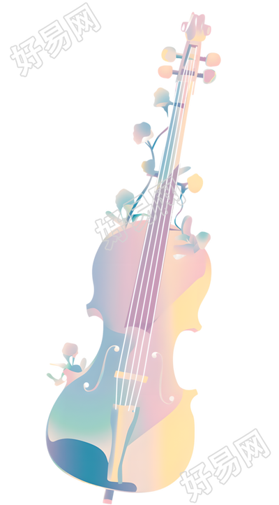粉色小提琴图标插画