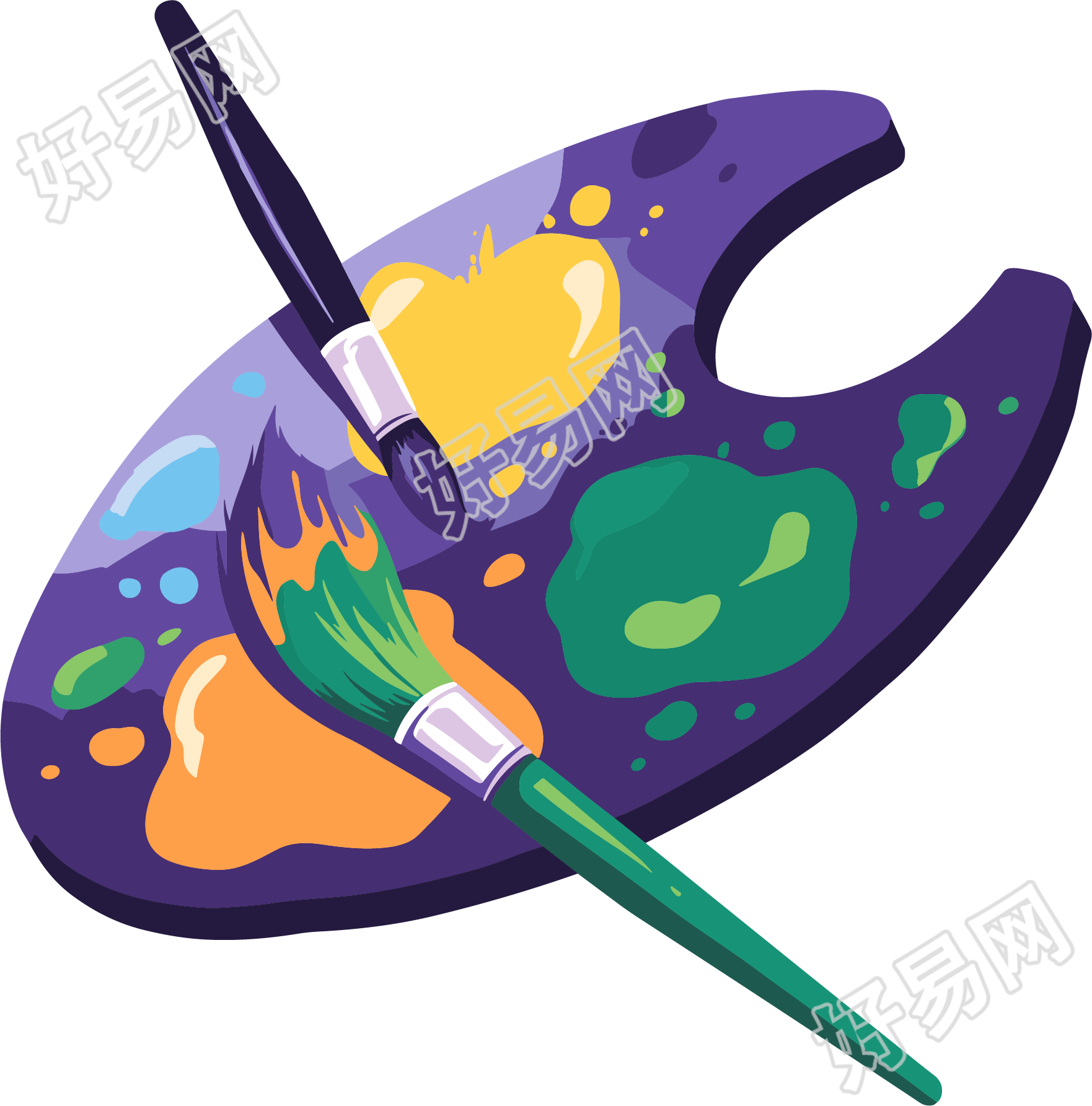 儿童绘画毛笔插图