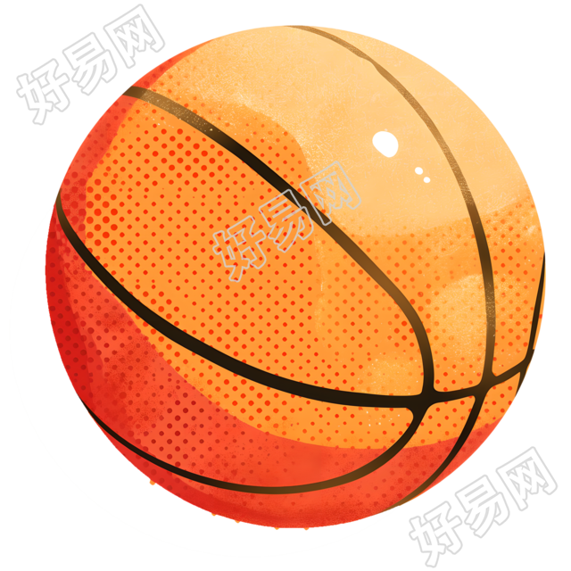 橙色篮球创意插图