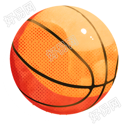 橙色篮球创意插图