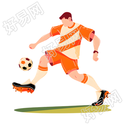 踢足球扁平设计元素