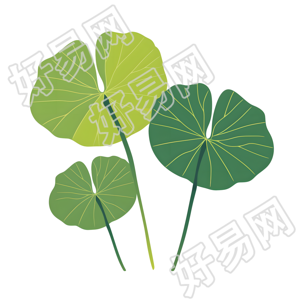 夏天荷叶简洁插画