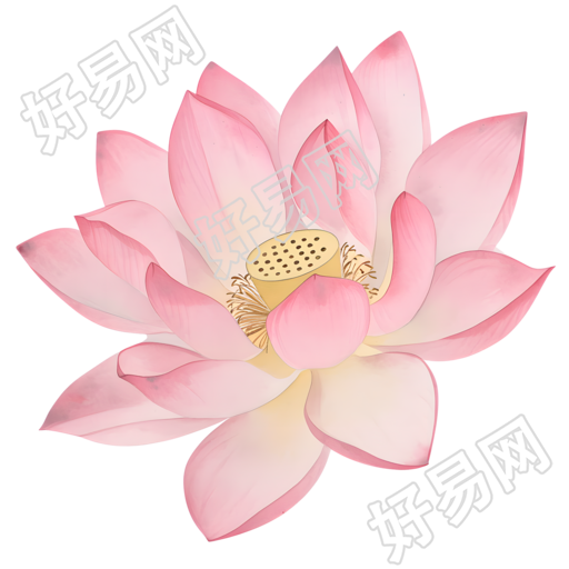 夏天粉色莲花唯美插图